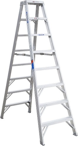 T7370 8.0-ft ( 12.0-ft Reach Height ) Aluminum Type 1A - 300 lbs. Load Capacity Twin ladder