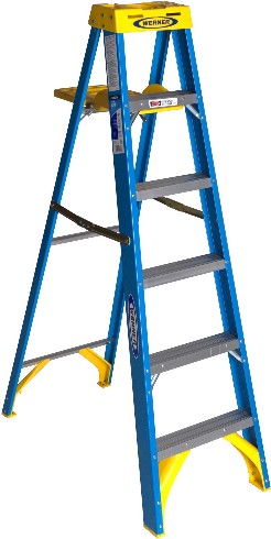 6000S 6-ft ( 10-ft Reach Height ) Fiberglass Type 1 - 250 lbs. Load Capacity Step ladder