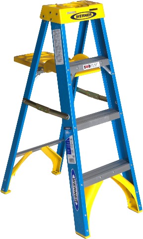 6000S 4-ft ( 8-ft Reach Height ) Fiberglass Type 1 - 250 lbs. Load Capacity Step ladder