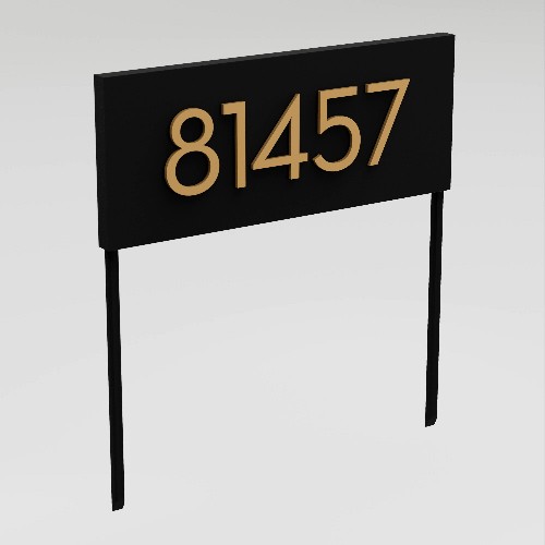 Address Plaques 8-in H x 20-1/2-in W Black Steel Address plaque