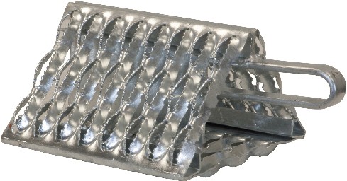 Galvanized Serrated Wheel Chock with Handle 9X10X6-in