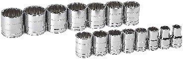 1/2-in Drive Standard (SAE) Shallow Socket Set 15 -Pieces
