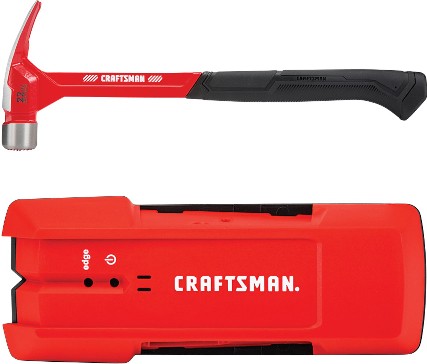 22-oz Milled Face Steel Head Steel Framing Hammer & 0.75-in Scan Depth Metal and Wood Stud Finder