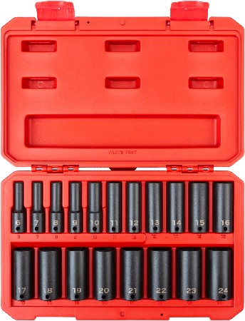 19 -Piece Metric 3/8-in Drive Set 6-point Impact Socket Set