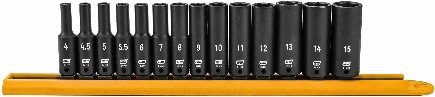 14 -Piece Metric 1/4-in Drive Set 6-point Impact Socket Set