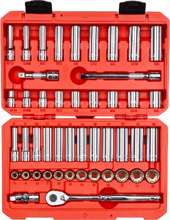 3/8-in Drive Standard (SAE) and Metric Shallow/Deep Socket Set 47 -Pieces