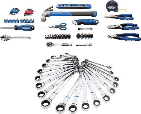 20-Piece Set 12-Point Standard (SAE) and Metric Combination Ratchet Wrench Set With 73 Piece Home Owner's Tool Kit