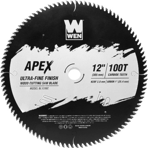 WEN Apex 12-in 100 -Tooth Fine Finish Tungsten carbide-tipped steel Miter saw blade Individual