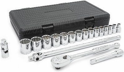 1/2-in Drive Standard (SAE) Shallow Socket Set 19 -Pieces