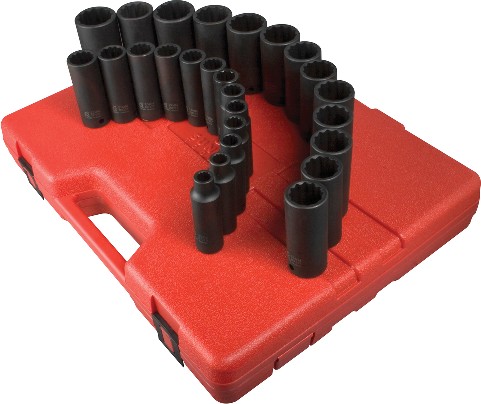 26 -Piece Metric 1/2-in Drive Set 12-point Impact Socket Set