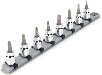 8 -Piece 3/8-in Drive Set Flathead/Phillips Bit Driver Socket Set