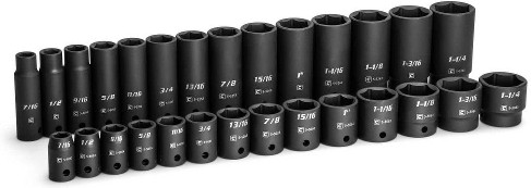28 -Piece Standard (SAE) 1/2-in Drive Set 6-point Impact Socket Set