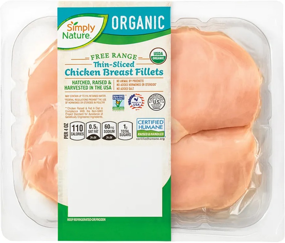 Fresh Organic Thin Sliced Chicken Breast Fillets