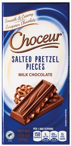 Milk Chocolate BAr with Salted Pretzel Pieces