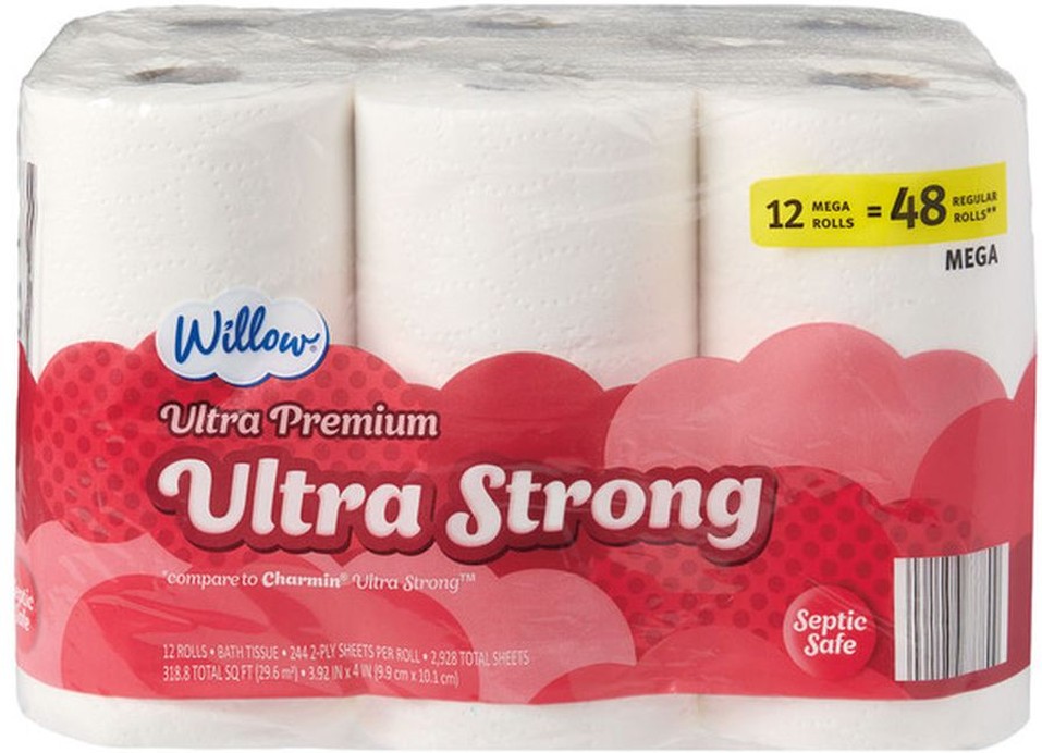 12 Roll Ultra Strong Bath Tissue - 244 Sheets