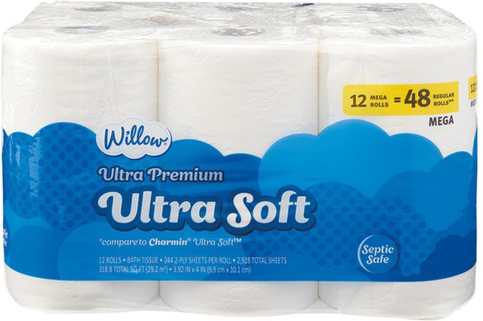 12 Roll Ultra Soft Bath Tissue - 244 Sheets