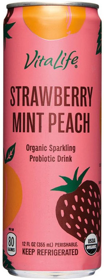 VitaLife Probiotic Spritzer, Strawberry Mint Peach