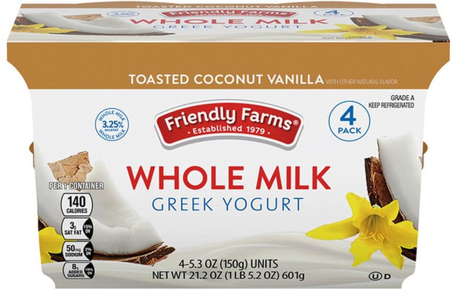 Whole Milk Toasted Coconut Vanilla Greek Yogurt 4 pk