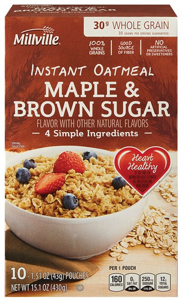 Maple and Brown Sugar Instant Oatmeal
