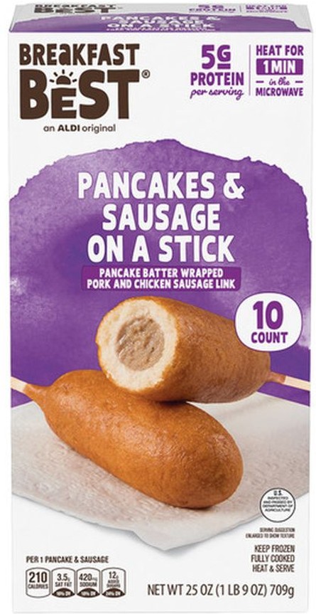 Pancake and Chicken Sausage on a Stick