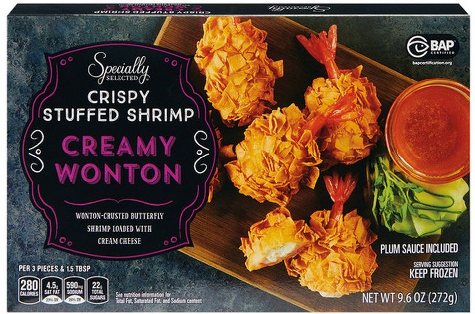 Creamy Wonton Stuffed Crispy Shrimp