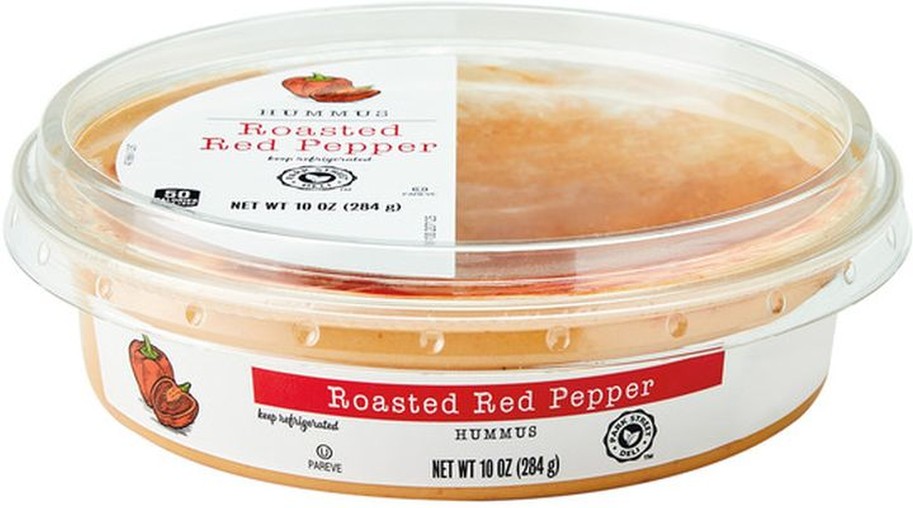 Roasted Red Pepper Topped Hummus