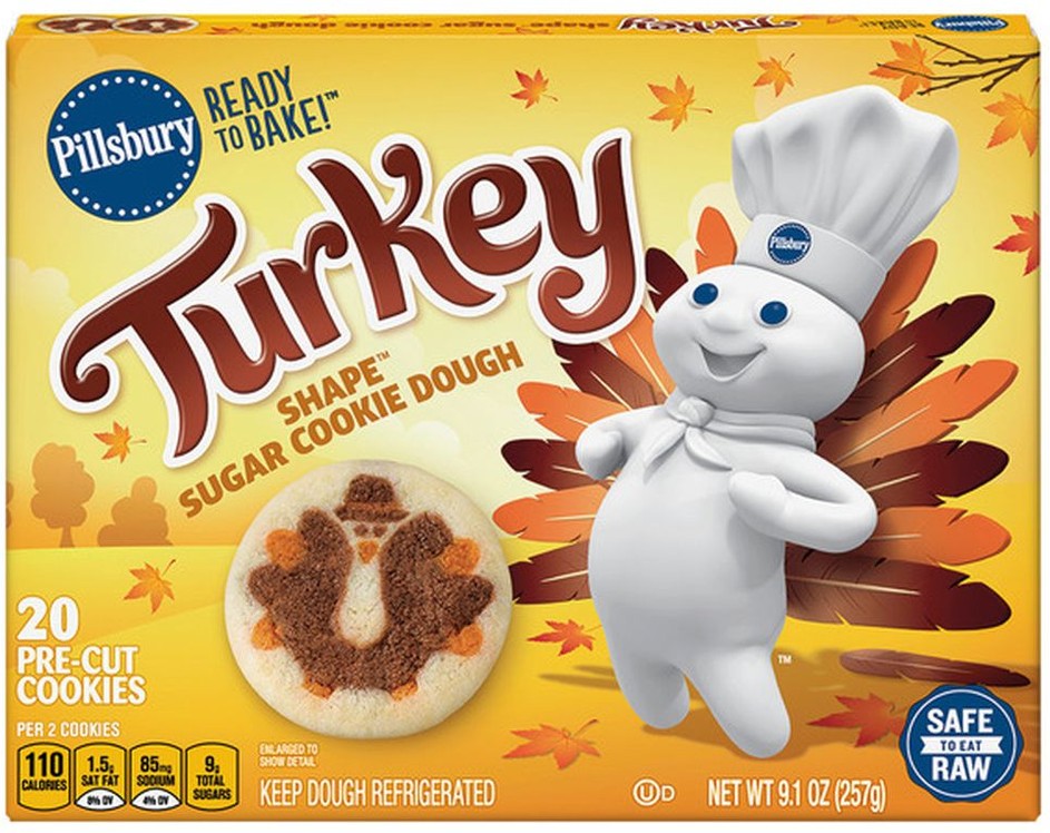 Ready To Bake Turkey Shape Sugar Cookie Dough