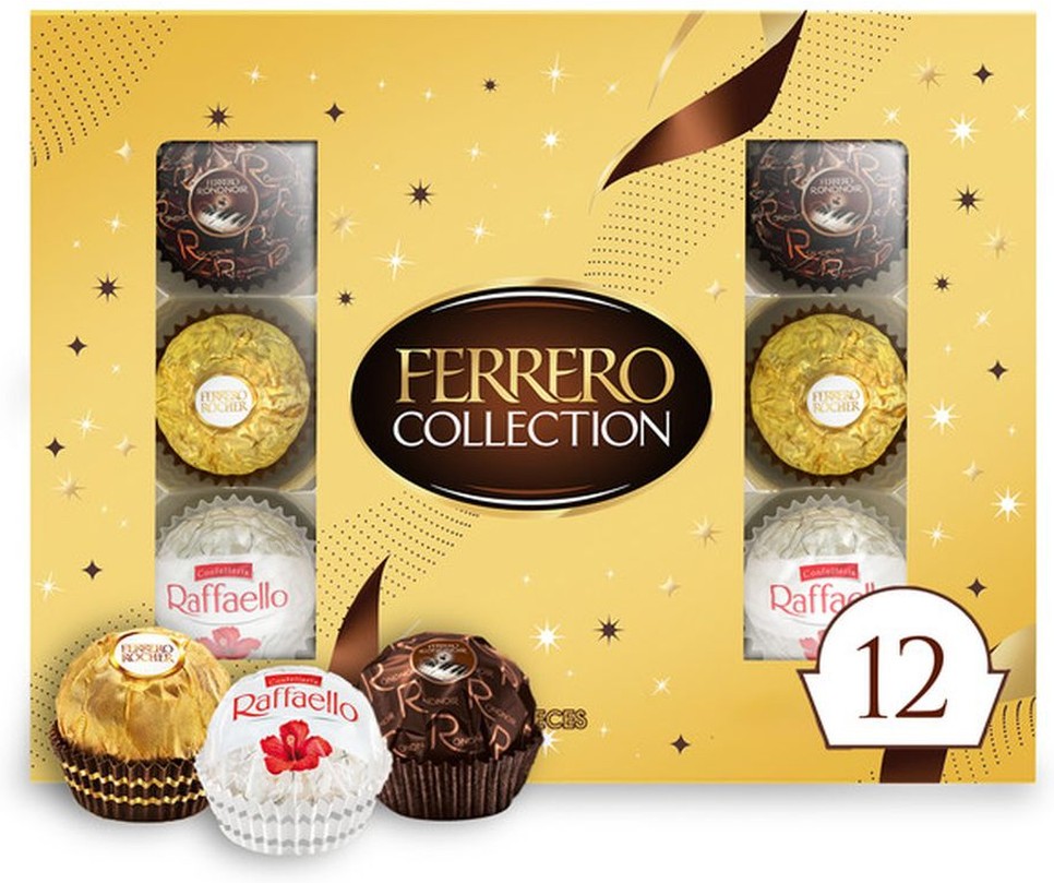 Collection Gourmet Assorted Hazelnut Milk Chocolate, Dark Chocolate and Coconut, Gift Box