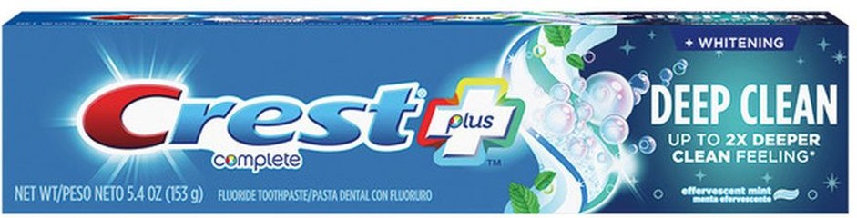 Whitening Plus Deep Clean Toothpaste, Effervescent Mint