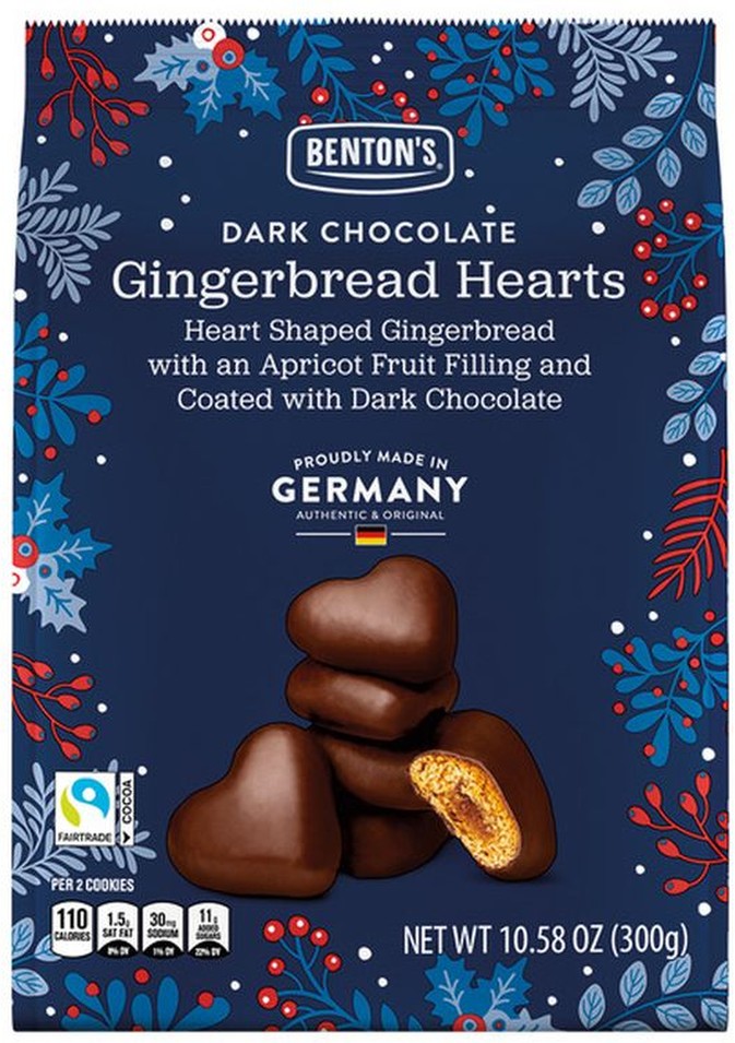 Dark Chocolate Covered Gingerbread Hearts with Fruit Filling