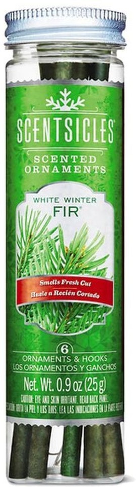 White Winter Fir Scented Ornaments - One Size