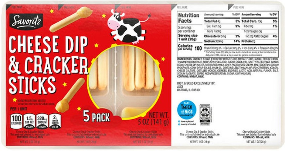 Cheese Dip and Cracker Sticks