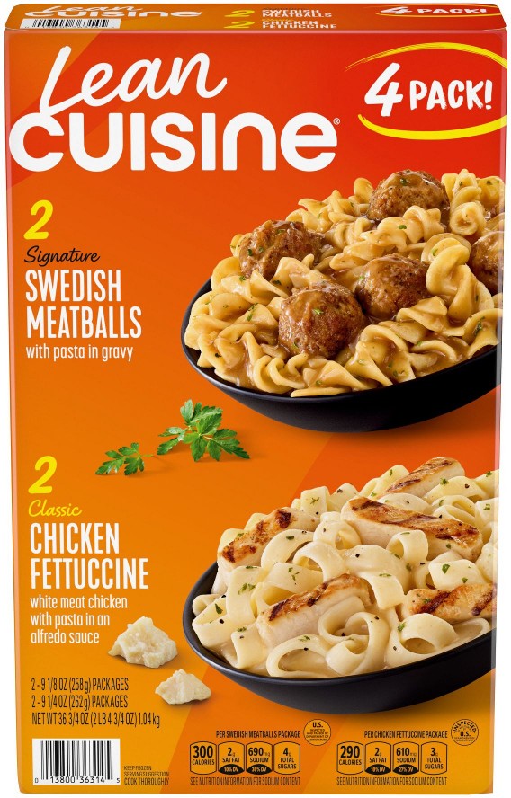Classic Chicken Fettucine Alfredo, Signature Swedish Meatballs, Variety Pack Meals, 4 pk.