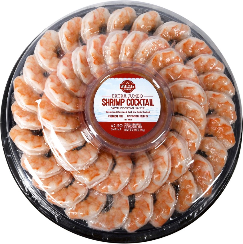 Shrimp Ring With Cocktail Sauce, Serves Up To 10, Cooked in Shell, 40 oz.