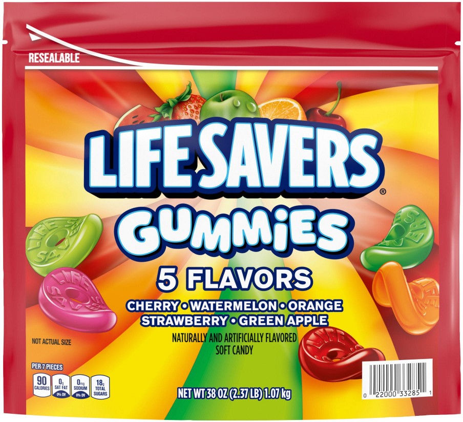 Gummies 5 Flavors Resealable Gummy Candy, Bag, 38 oz.