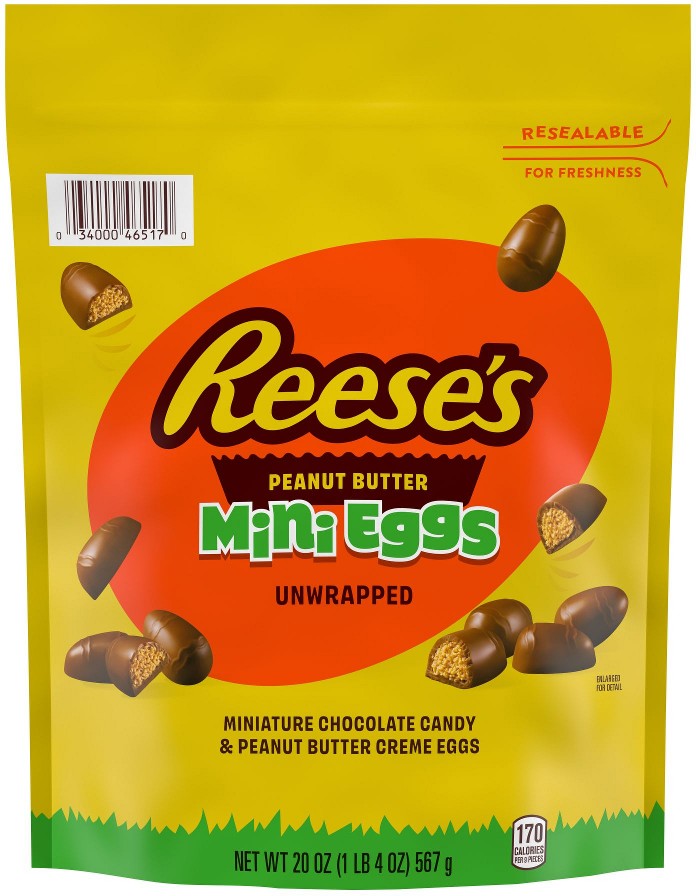 Unwrapped Chocolate Peanut Butter Creme Mini Eggs, Easter Candy Bag, 20 oz.