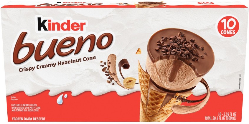 Frozen Dessert Cones, Hazelnut Filling, 10 ct.