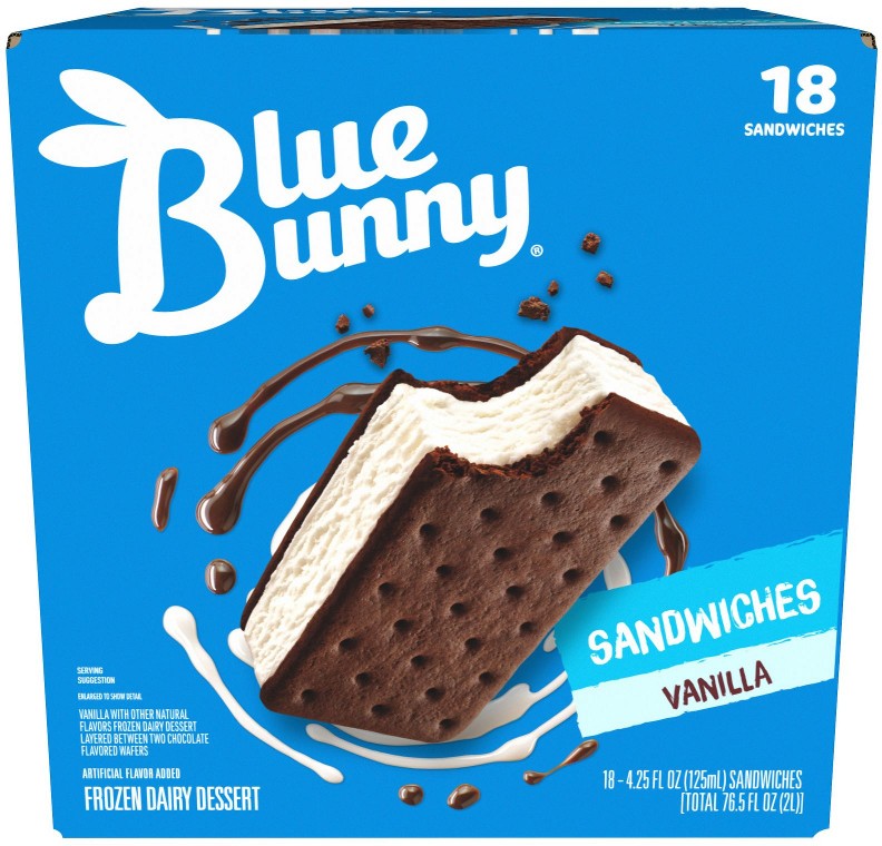Simply Vanilla Frozen Dessert Ice Cream Sandwiches, 18 ct.