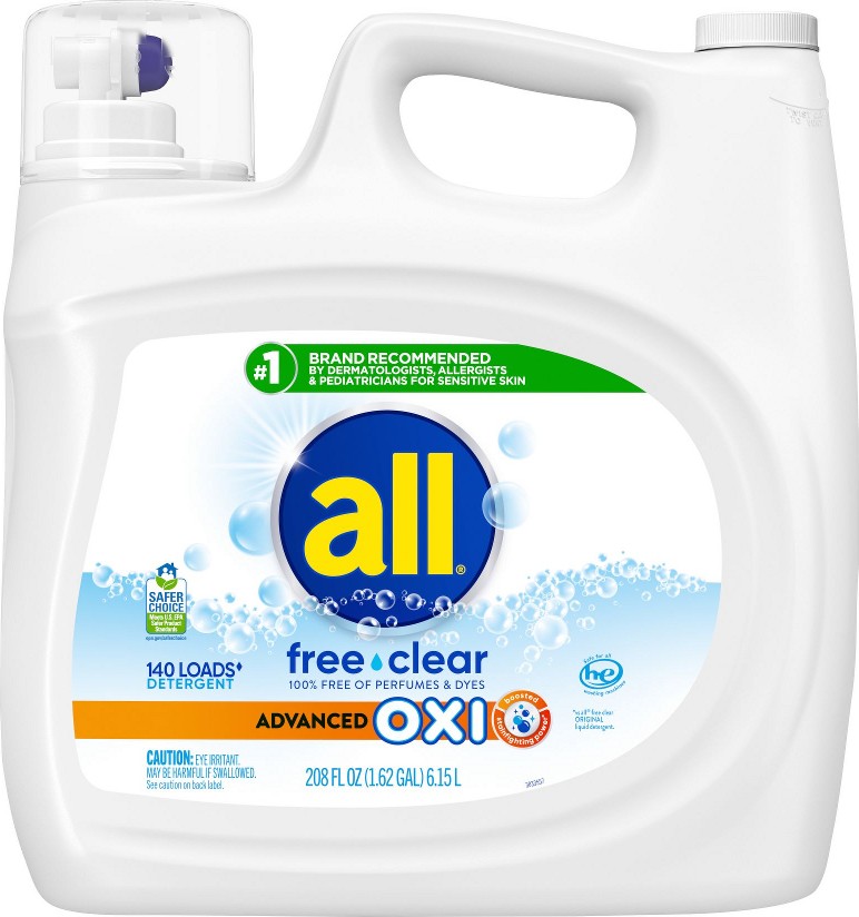 Liquid Laundry Detergent, with Advanced Oxi Stain Removers, 140 loads/208 oz.