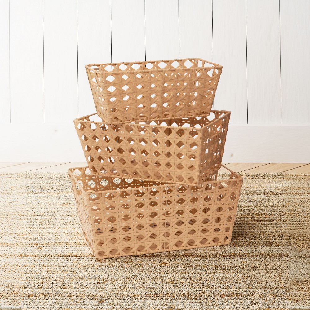 Decorative Rectangular Storage Baskets, 3-Pc. Set