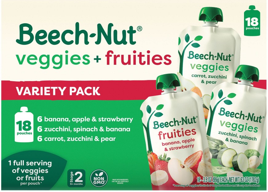 Veggies and Fruities Stage 2 Baby Food Variety Pack, 18 pk./35 oz.