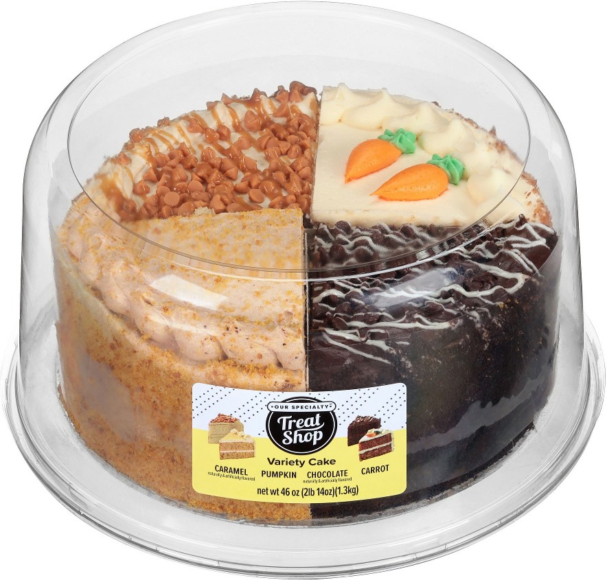 Fall Pumpkin, Caramel, Chocolate & Carrot Double-Layer Variety Cake, 8"