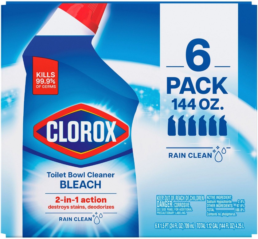 Toilet Bowl Cleaner with Bleach - Rain Clean Scent, 6 pk./24 oz.