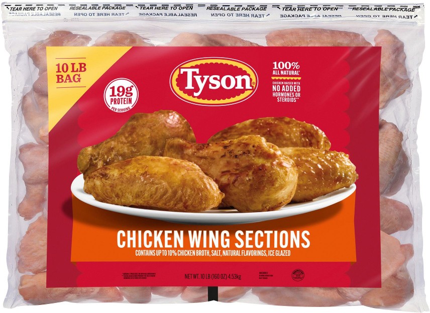 Frozen Chicken Wing Sections, 10 lbs.