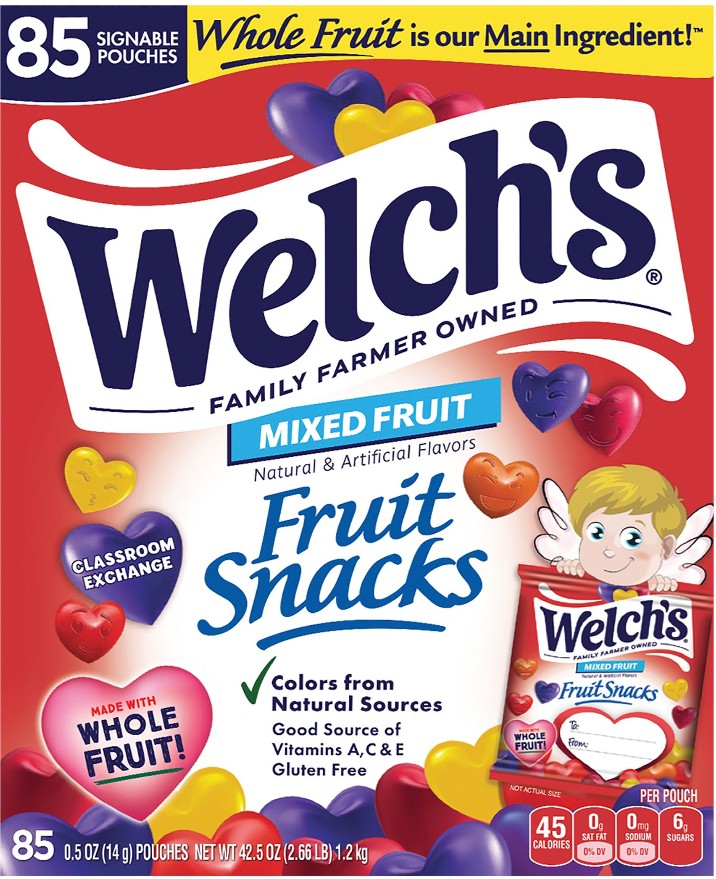 Fruit Snacks Valentine Box, 85 pk.