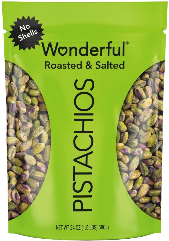 No Shells Roasted & Salted Nuts, Resealable Pouch, 24 oz.
