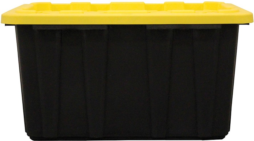 27 Gallon Storage Tote/Strong Box - Black/Yellow