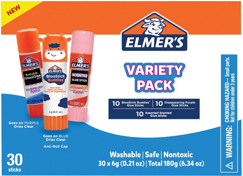 Glue Stick Variety Pack, Assorted, 30 ct.