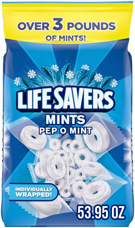 Pep-O-Mint Breath Mint Bulk Hard Candy Bag, 53.95 oz.