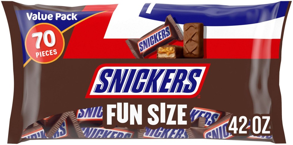 Fun Size Halloween Chocolate Caramel Candy Bars Value Pack, 70 pk.